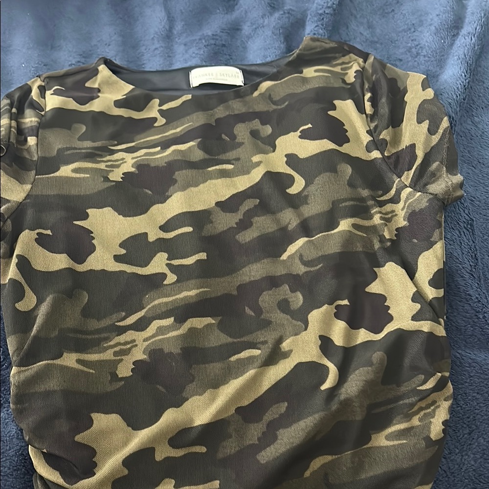 Charlie Rocket Green and Brown Camouflage Short Sleeve Tee